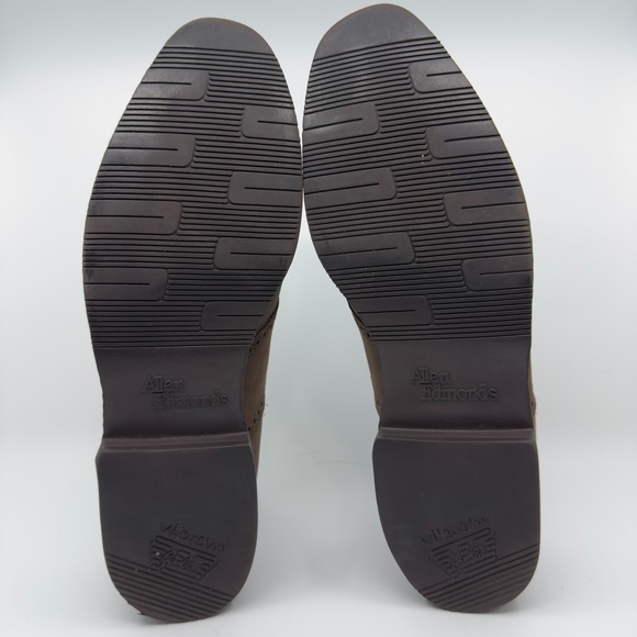 Allen Edmonds Oxfords Mens 13 AA Narrow Nubuck Vibram Gumlite Brown Brogue Suede - Picture 15 of 16